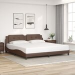 vidaXL Cadre de lit avec lumières LED marron 200x200 cm similicuir