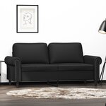 vidaXL Canapé à 2 places Noir 140 cm Similicuir