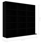 vidaXL Armoire à CD Noir 102x23x89 5 cm Aggloméré