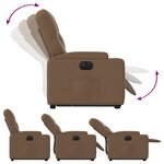 vidaXL Fauteuil inclinable électrique marron tissu