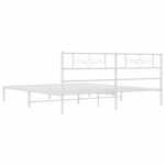 vidaXL Cadre de lit métal avec tête de lit blanc 193x203 cm