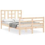 vidaXL Cadre de lit avec tête de lit 120x200 cm bois massif