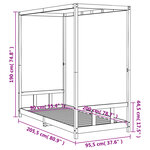 vidaXL Cadre de lit pour enfants noir 90x200 cm bois de pin massif