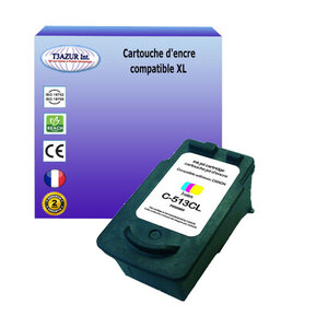 Cartouche compatible avec canon pixma mp252 mp260 mp270 mp272 remplace canon cl-513 couleur - t3azur