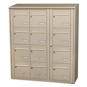 Bloc collectif Leabox 3x4 grade 3 simple face extérieur fixation murale ivoire ral 1015 finition brillante