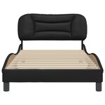 vidaXL Cadre de lit avec tête de lit Noir 100x200 cm Similicuir