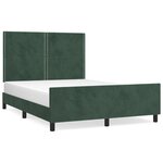 vidaXL Cadre de lit avec tête de lit Vert foncé 140x190 cm Velours