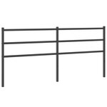 vidaXL Tête de lit métal noir 180 cm