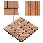 vidaXL Carreau de terrasse 11 Pièces WPC 30 x 30 cm 1 m² Marron