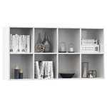 vidaXL Bibliothèque/Buffet Blanc brillant 66x30x130 cm Bois ingénierie