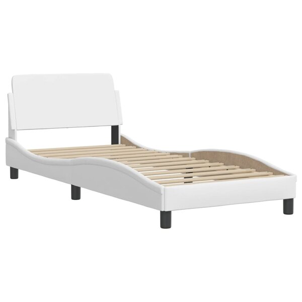 vidaXL Cadre de lit avec tête de lit Blanc 90x200 cm Similicuir