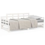 vidaXL Lit coulissant Blanc Bois de pin solide 2x(90x190) cm