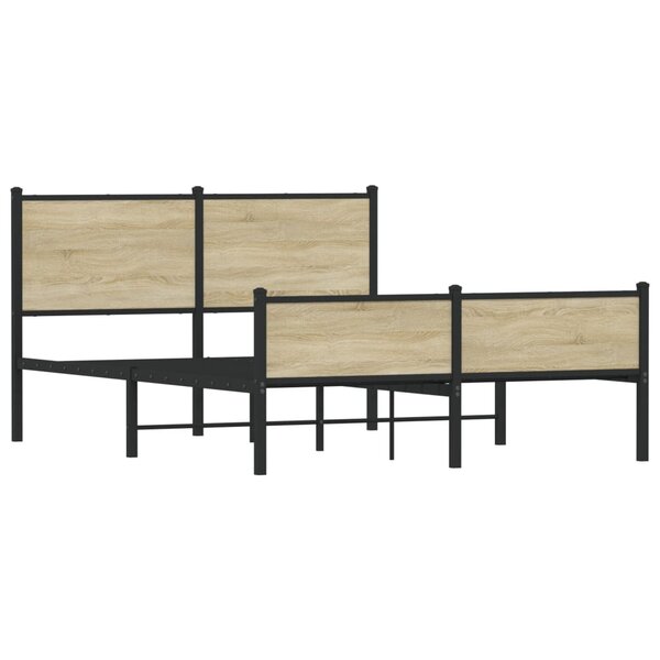 vidaXL Cadre de lit métal avec tête de lit et pied de lit 137x190 cm