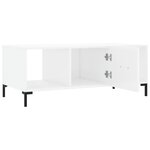 vidaXL Table basse Blanc brillant 102x50x40 cm Bois d'ingénierie