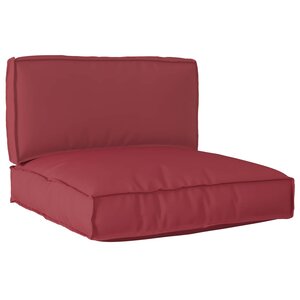 vidaXL Set de coussins de palette 2 Pièces Rouge bordeaux Tissu Oxford