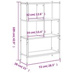 vidaXL Bibliothèque sonoma gris 72x28x109 cm bois d'ingénierie