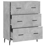 vidaXL Buffet gris béton 69 5x34x90 cm bois d'ingénierie