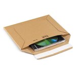 Pochette carton micro-cannelé rigide brune à fermeture adhésive raja 33x23 cm (lot de 100)