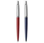 PARKER Jotter Duo : Stylo bille rouge Kensington  recharge bleue pointe moyenne + Stylo bleu royal  recharge gel noire 0.7 mm