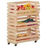 vidaXL Chariot à légumes 57x30x80 cm Bois de pin solide