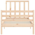 vidaXL Cadre de lit avec tête de lit 90x200 cm bois massif