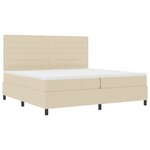 vidaXL Lit Box Spring avec Matelas Crème 200x200 cm Tissu