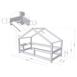 Lit cabane enfant LUCKY 90 x 200 blanc