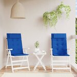vidaXL Coussins de chaise à dossier haut lot de 2 bleu royal