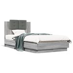 vidaXL Cadre de lit avec tête de lit sonoma gris 75x190 cm