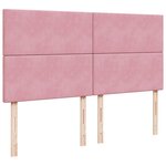 vidaXL Sommier à lattes de lit avec matelas Rose 200x200 cm Velours
