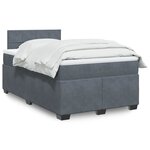 vidaXL Sommier à lattes de lit et matelas Gris foncé 120x200cm Velours