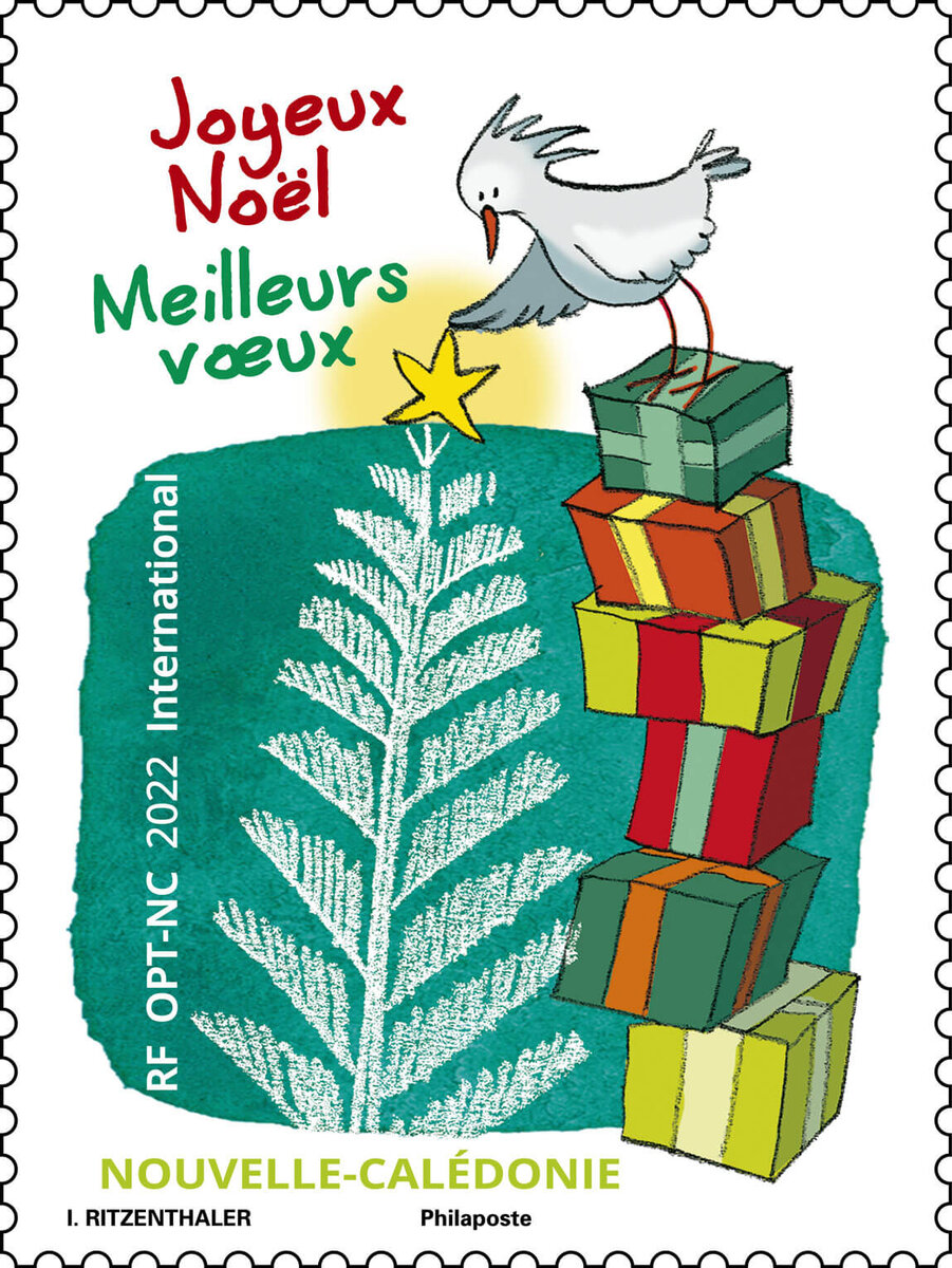 Meilleurs voeux. Timbre postal, France. Stock Photo