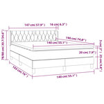 vidaXL Sommier à lattes de lit avec matelas Gris foncé 140x190cm Tissu