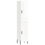 vidaXL Buffet haut Blanc brillant 34 5x34x180 cm Bois d'ingénierie