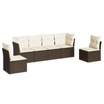 vidaXL Salon de jardin avec coussins 6 Pièces marron résine tressée