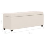 vidaXL Banc avec compartiment de rangement 116 cm Crème Polyester