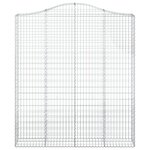 vidaXL Paniers à gabions arqués 2 Pièces 200x30x220/240 cm fer galvanisé