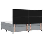 vidaXL Lit à ressorts avec matelas gris clair 200x200 cm en tissu