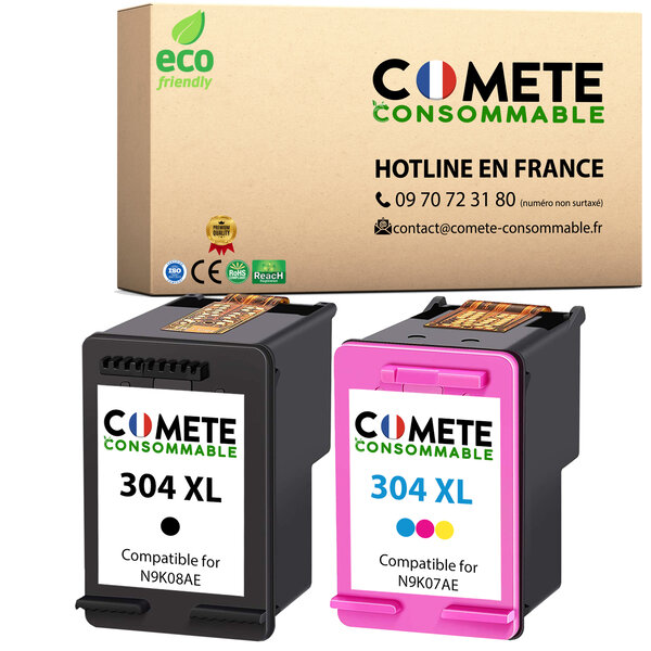 Cartouche 304XL Pack de 2 Compatibles Comete, Entreprise Française