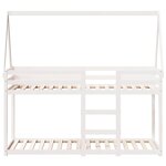 vidaXL Lit superposé avec toit blanc 90x190 cm bois massif de pin