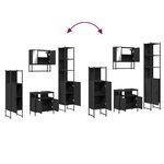 vidaXL Ensemble de meubles salle de bain 4 Pièces noir bois d'ingénierie