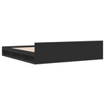 vidaXL Cadre de lit avec tiroirs noir 200x200 cm bois d'ingénierie