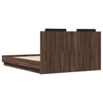 vidaXL Cadre de lit tête de lit et lumières LED chêne marron 120x190cm