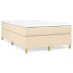 vidaXL Sommier à lattes de lit avec matelas crème 120x190 cm tissu