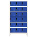 vidaXL Armoire à casiers Gris et bleu 90x40x180 cm Acier