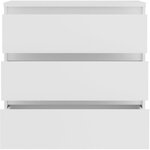 Commode CHELSEA 3 Tiroirs - Couleur blanc mat - 77 2 x 42 x 79 9 cm