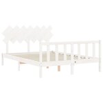 vidaXL Cadre de lit avec tête de lit blanc 140x190 cm bois massif