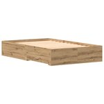 Cadre de lit vidaXL avec tiroirs Chêne Artisan 120x190 cm Bois reconstitué
