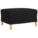 vidaXL Ensemble de canapés 4 Pièces avec repose-pied noir tissu