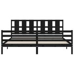 vidaXL Cadre de lit avec tête de lit noir 200x200 cm bois massif